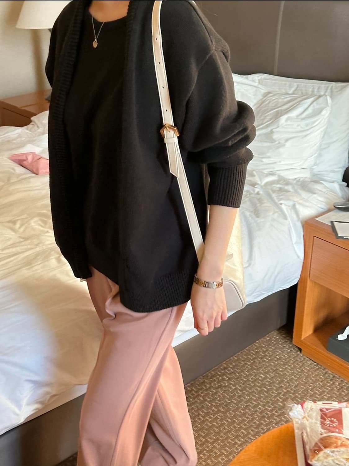 5KP 라이 레이어드 가디건 블랙 새제품 상품이미지3