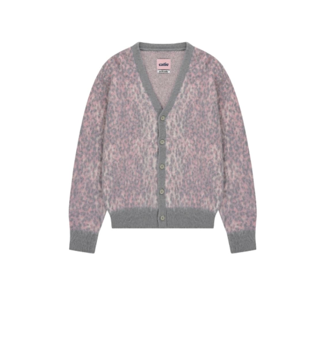 에즈이프 캘리 가디건 LEOPARD KNIT CARDIGAN PINK 상품이미지5