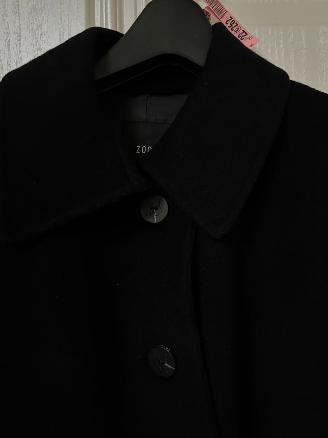 ZOOC 싱글 버튼 벨티드 롱 코트 블랙 55 상품이미지3