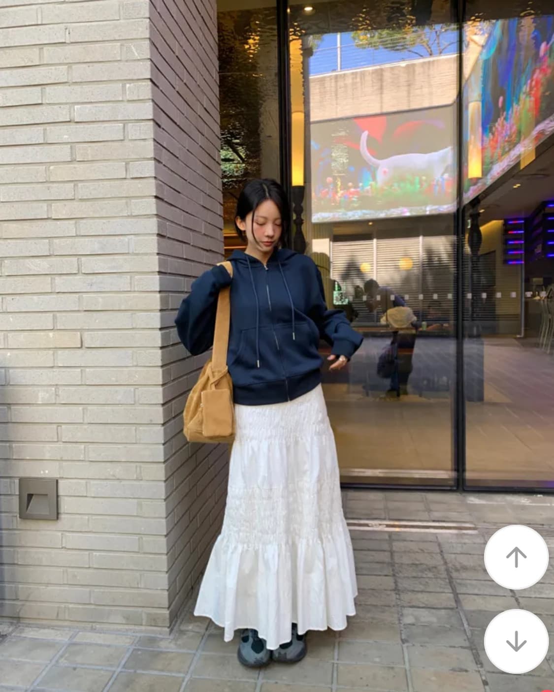 유이니 화이트 밴딩 롱sk 상품이미지1