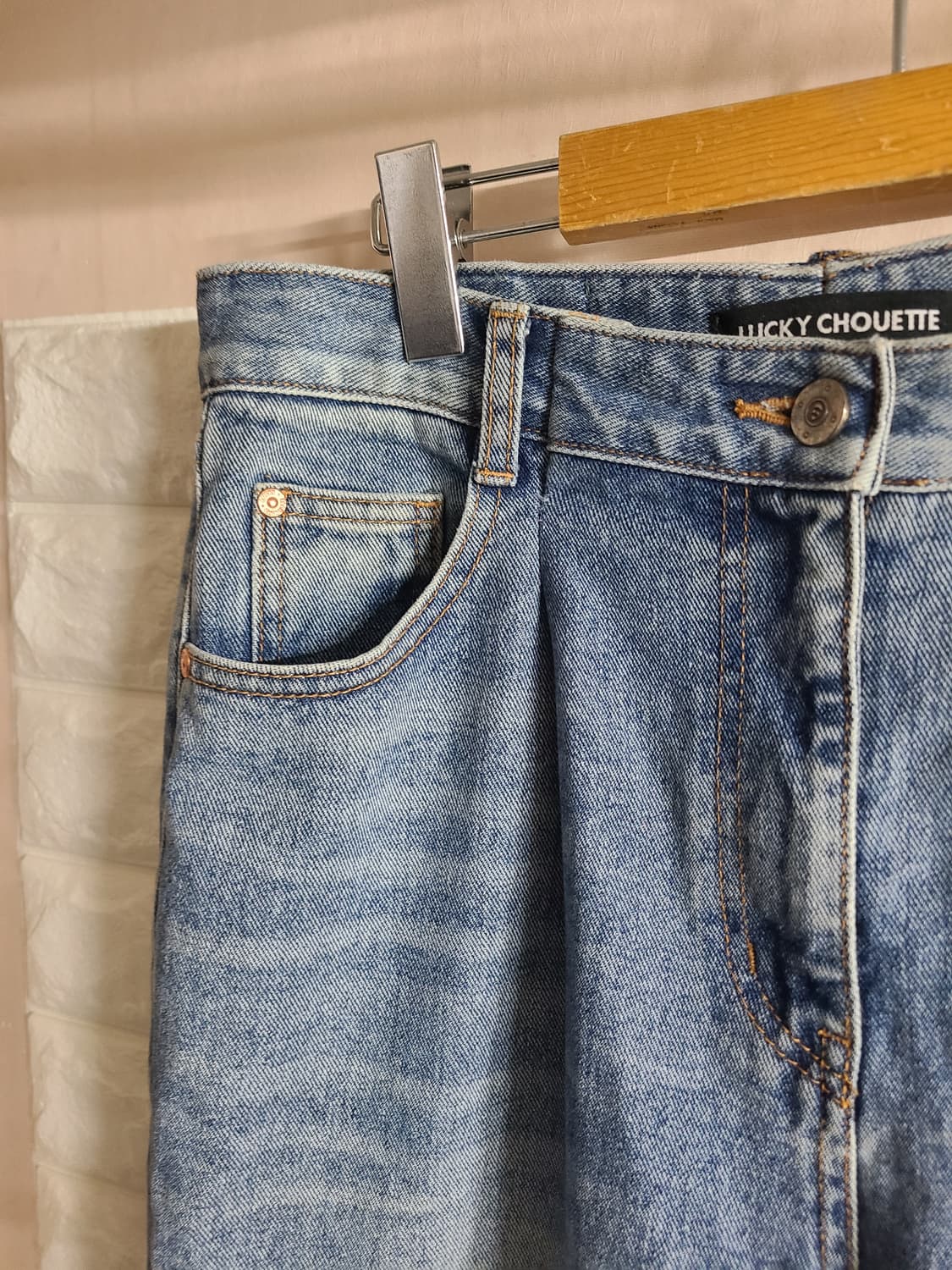 럭키슈에뜨 데님 와이드 팬츠(30) 상품이미지3