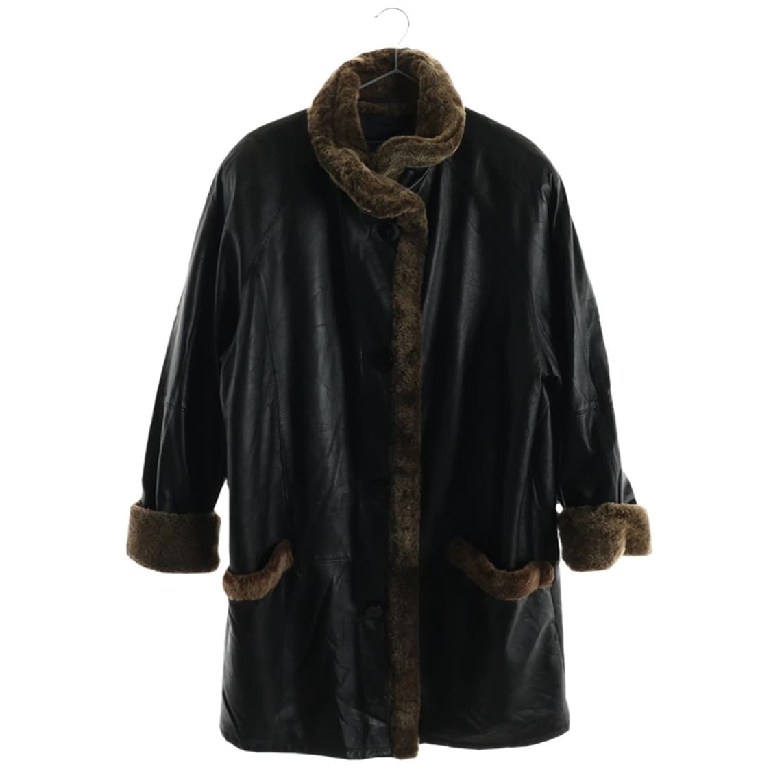 fur trimming leather jacket 상품이미지1