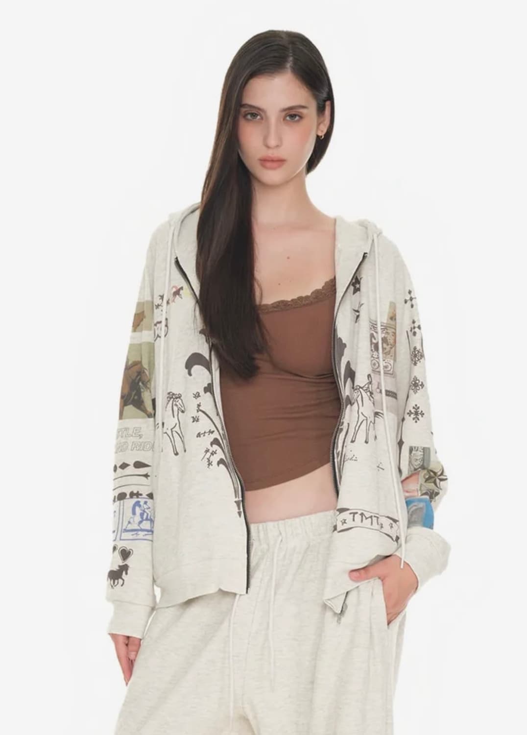 투머치택스 와플 후드집업 자켓 상품이미지1