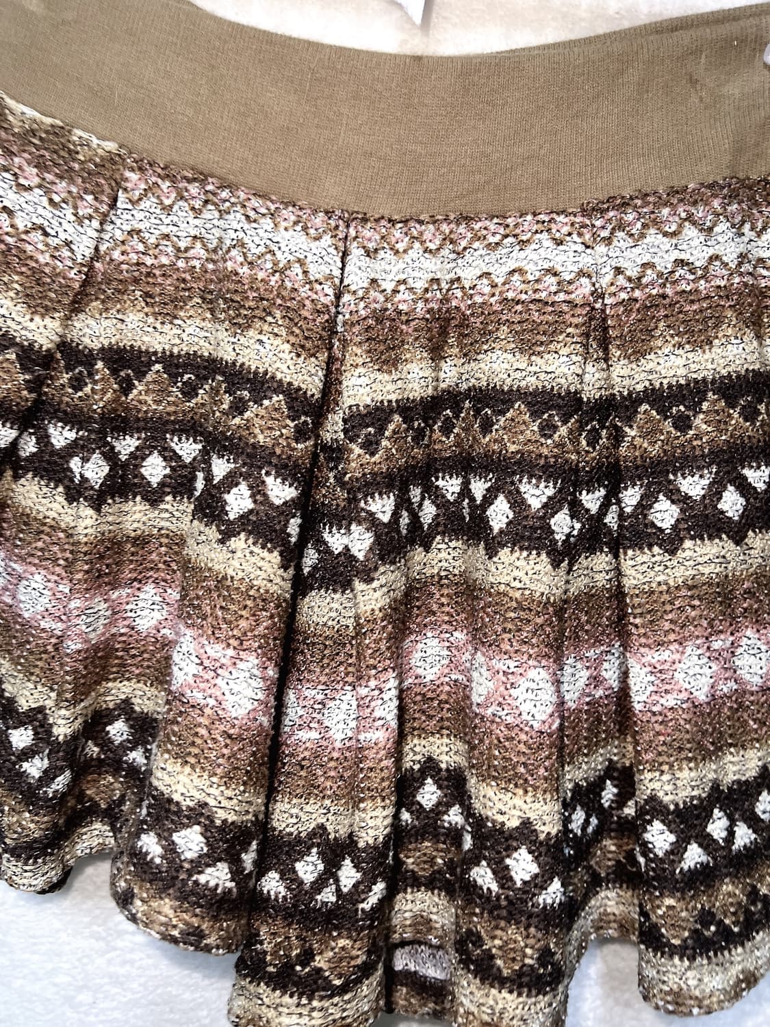 라떼갸루 니트 노르딕패턴 큐롯팬츠 반바지 히피 모리 오리엔탈 그런지 핀터 상품이미지5