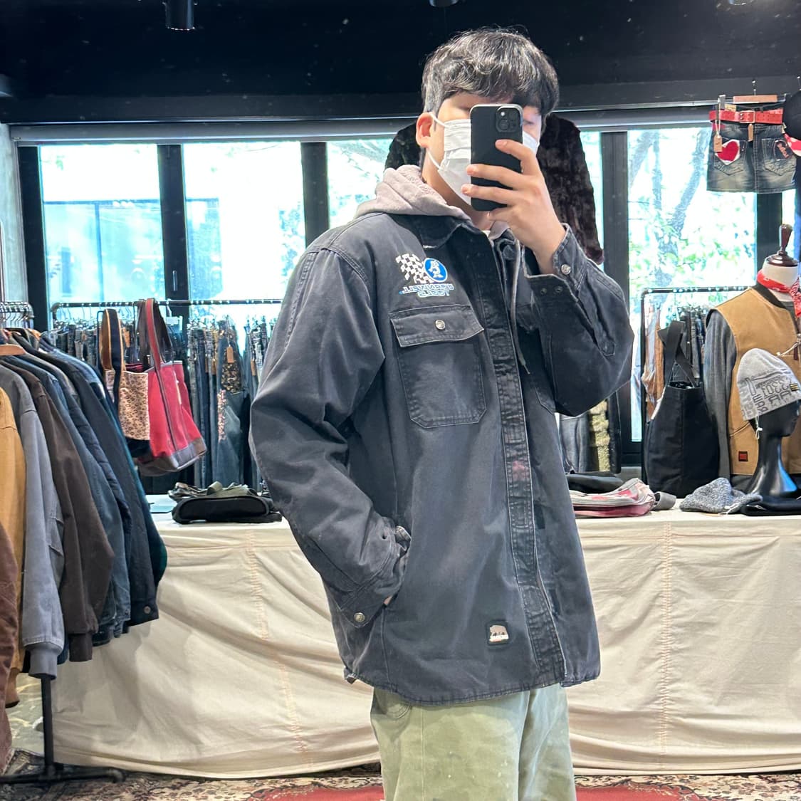 XL) BERNE 빈티지 후드 레이어 워크 자켓 상품이미지10