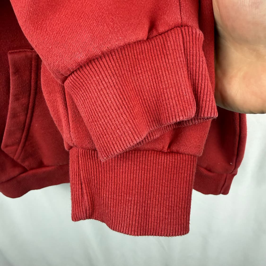 (S) 지프 부클 패치로고 후드 티 레드 상품이미지4