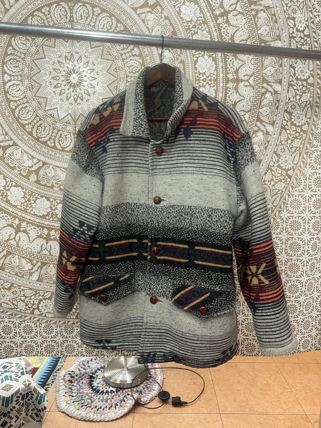 빈티지 나바호 패턴 패디드 모직점퍼  상품이미지3
