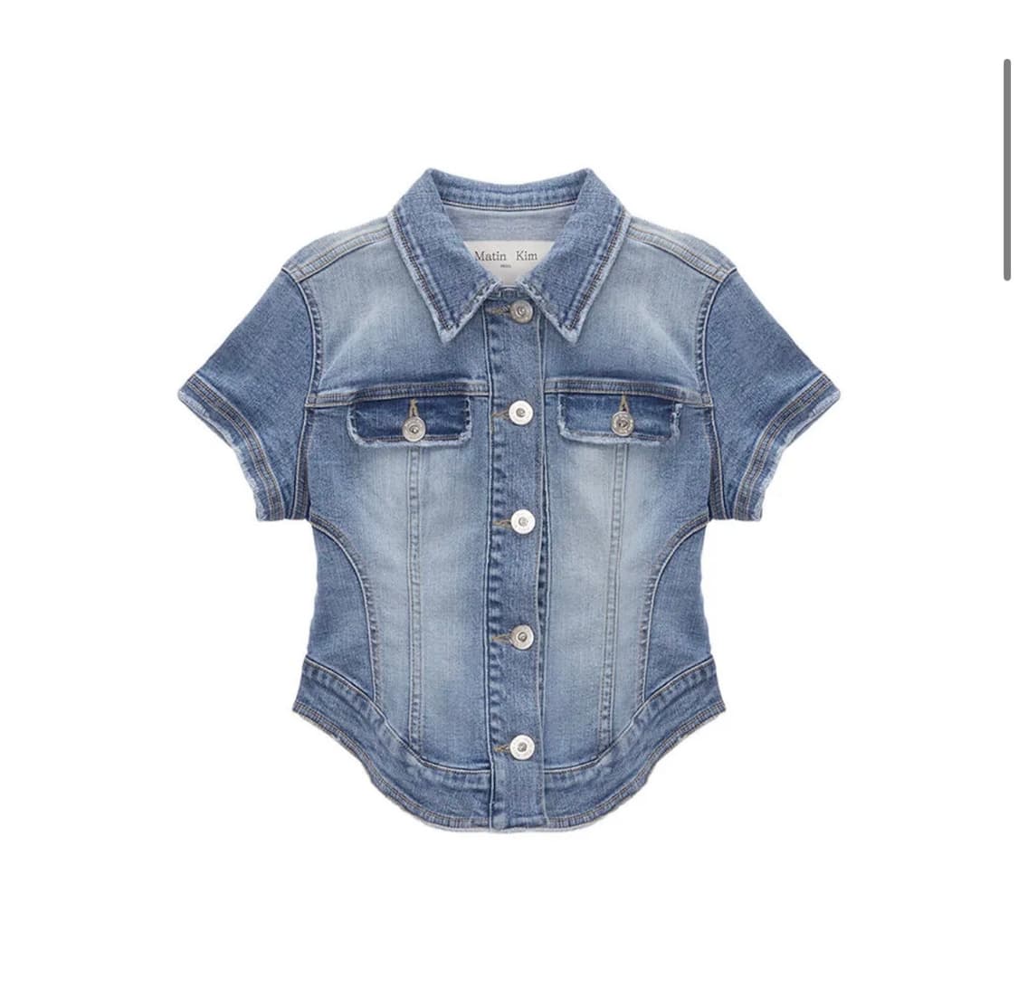 DENIM CROP SHIRKET IN BLUE 상품이미지1