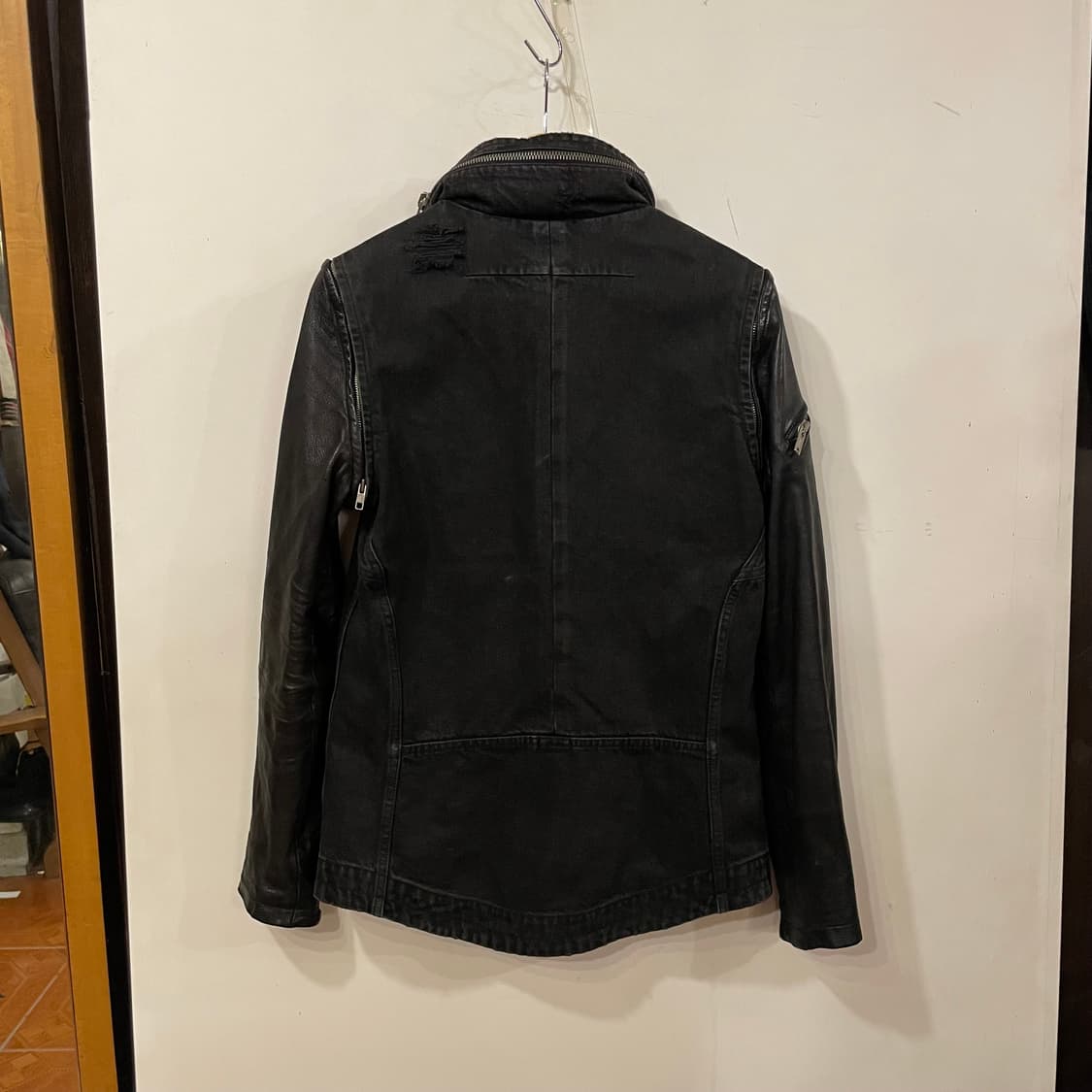 다이어트부처슬림스킨 하이넥레더 자켓 상품이미지7