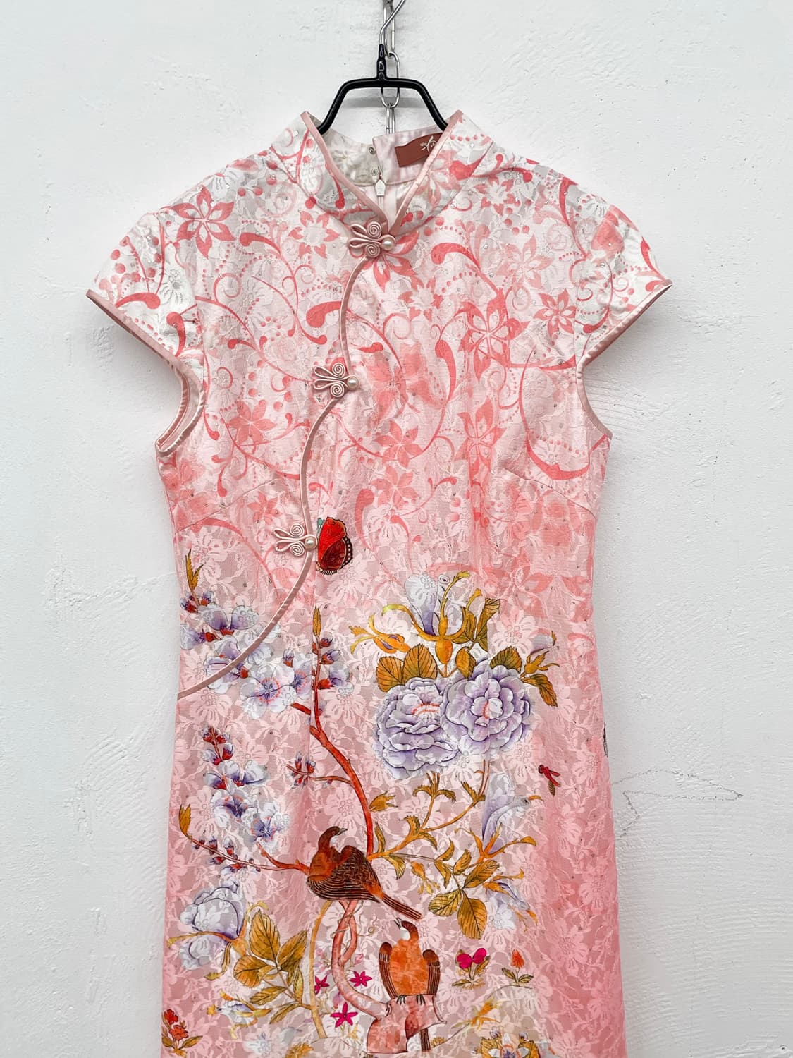 핑크 오리엔탈 레이스 치파오 상품이미지3