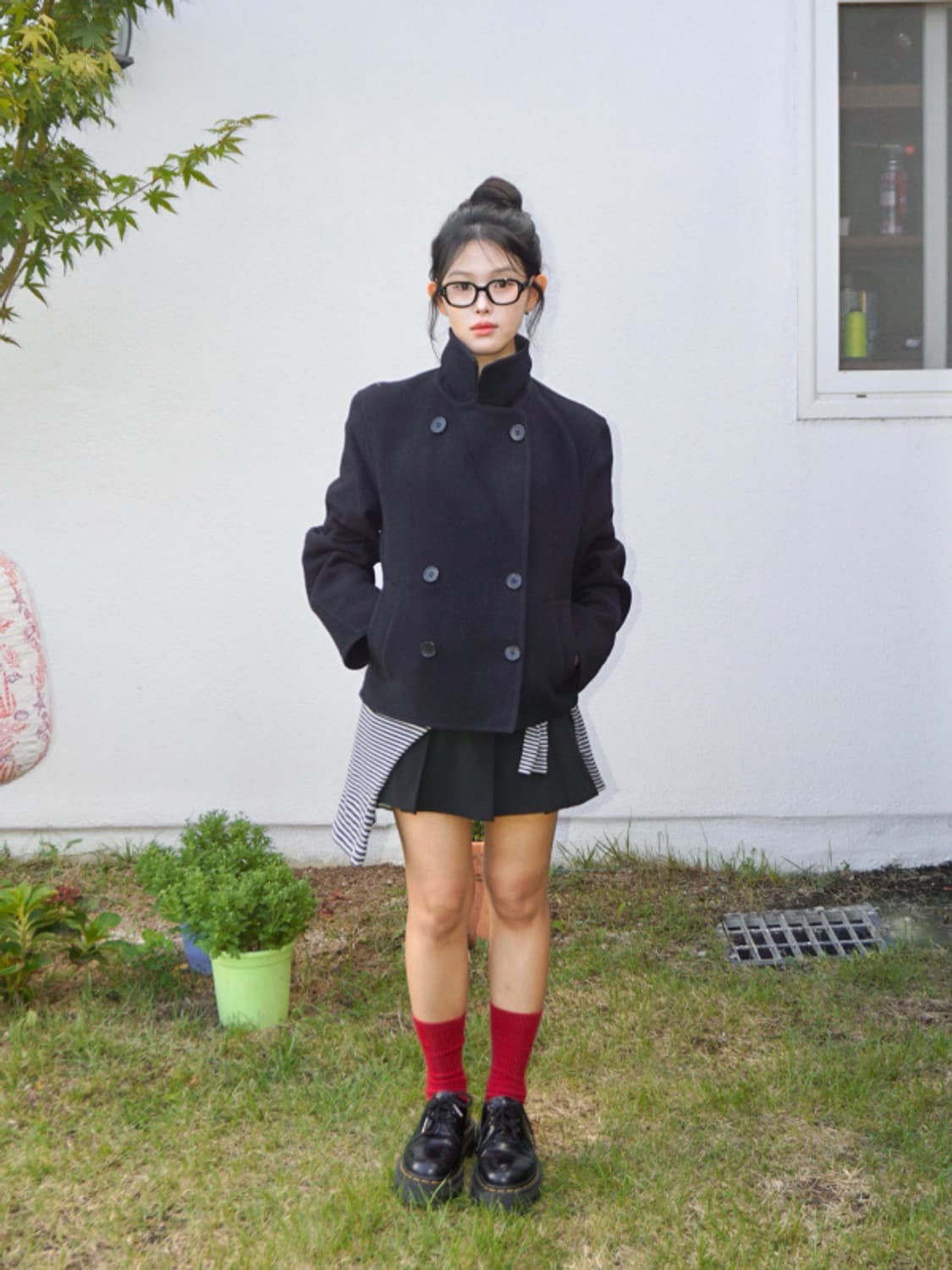 유니클로 더블페이스 쇼트 코트 M 상품이미지1