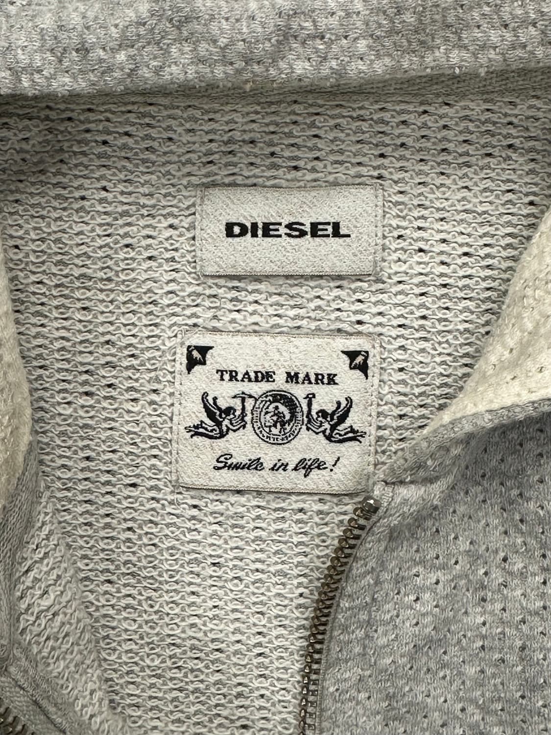 OS)DIESEL vintage 그레이 후드집업 상품이미지4