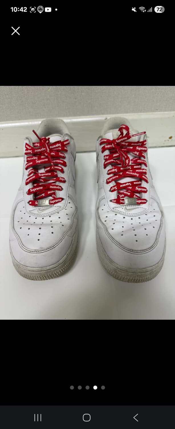 나이키 슈프림 에어포스 1 로우 화이트 285사이즈 상품이미지1