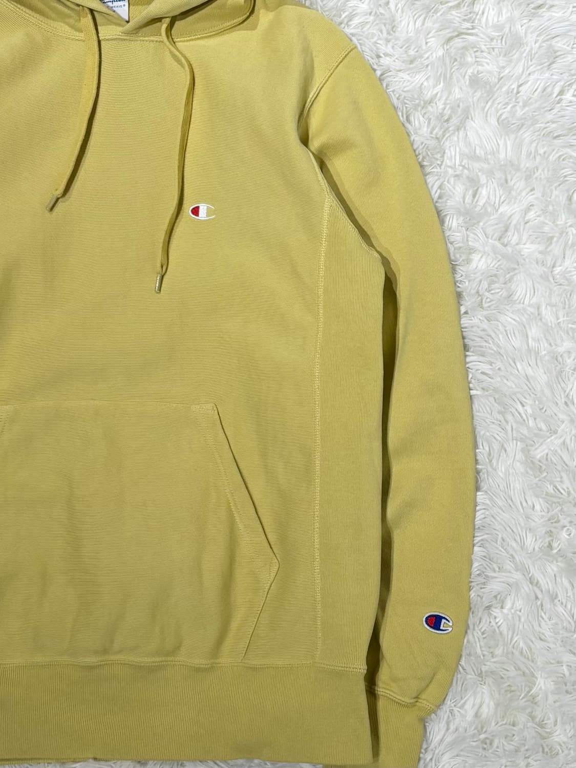 챔피언 리버스위브 레몬 스웻 후드 상품이미지5