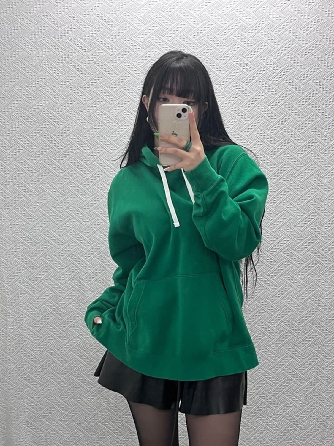 나이키 올드스쿨 Y2K 레트로그린 약기모 후드티 L C08960 상품이미지1