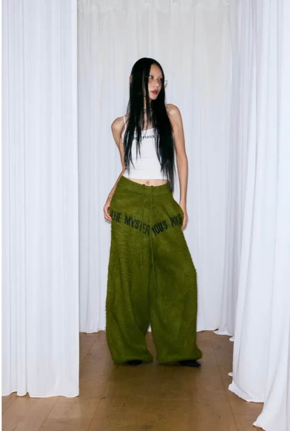 미스테리어스호텔 HOTEL KNIT PANTS 올리브 상품이미지2