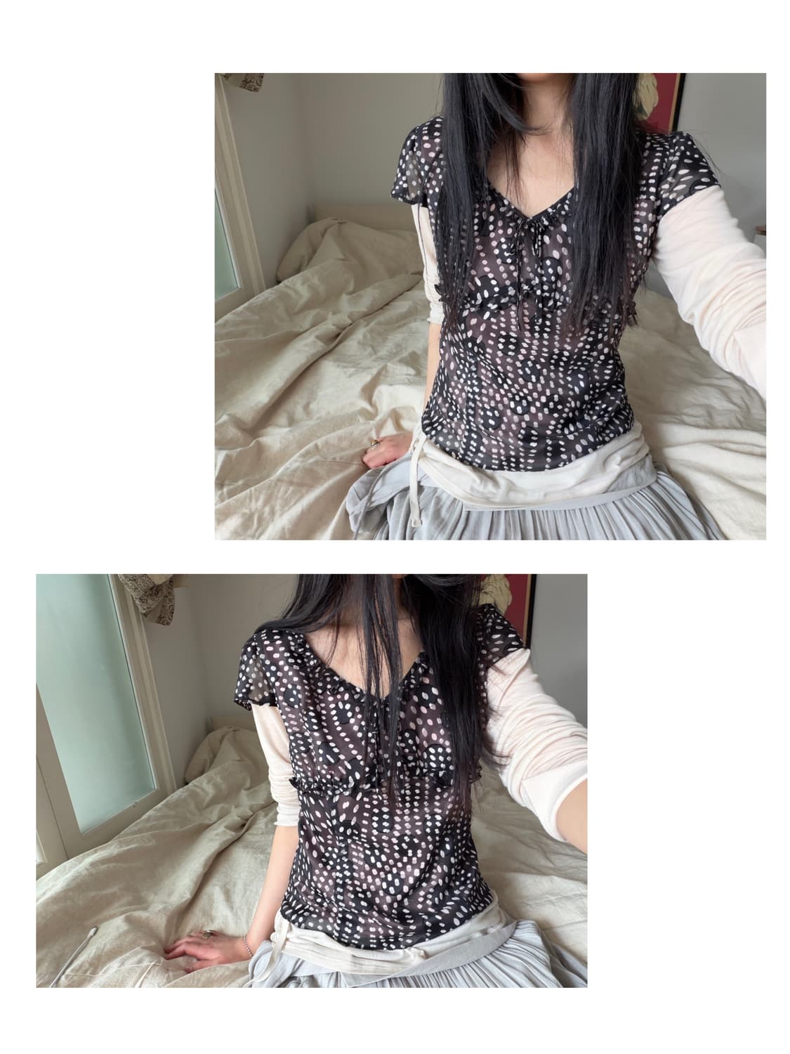 dot patterned blouse 상품이미지3