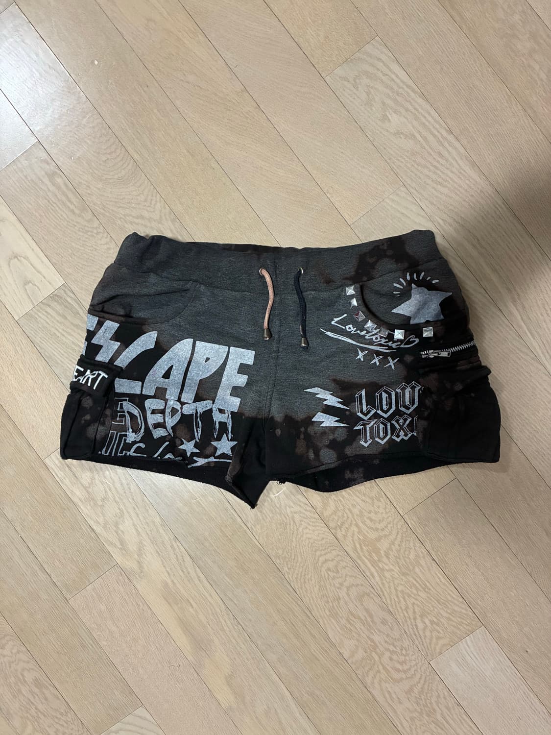 펑크 카고 마이크로쇼츠 갸루 y2k 락시크 그런지 고스 메탈 상품이미지2