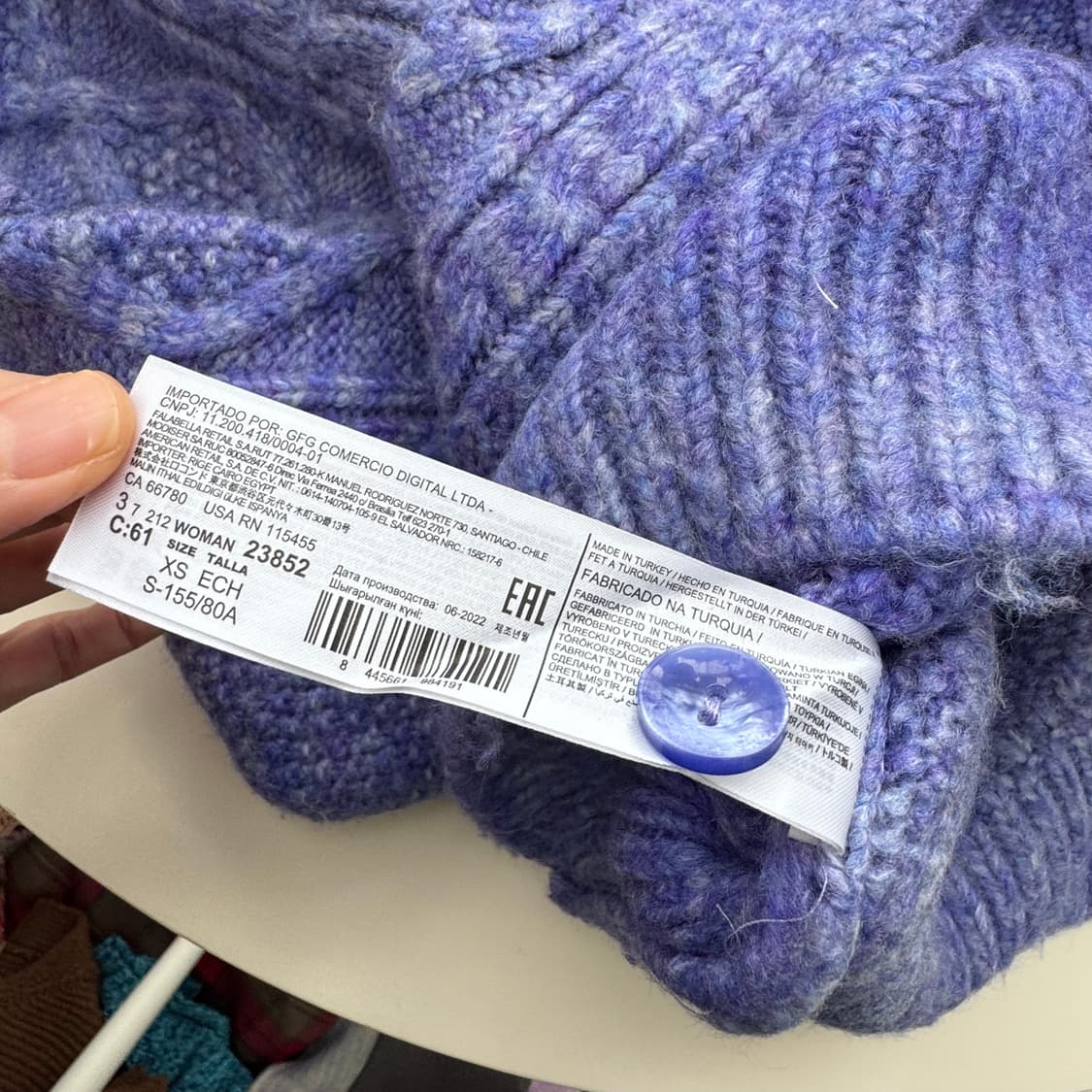 망고 퍼플 케이블 니트가디건 상품이미지9