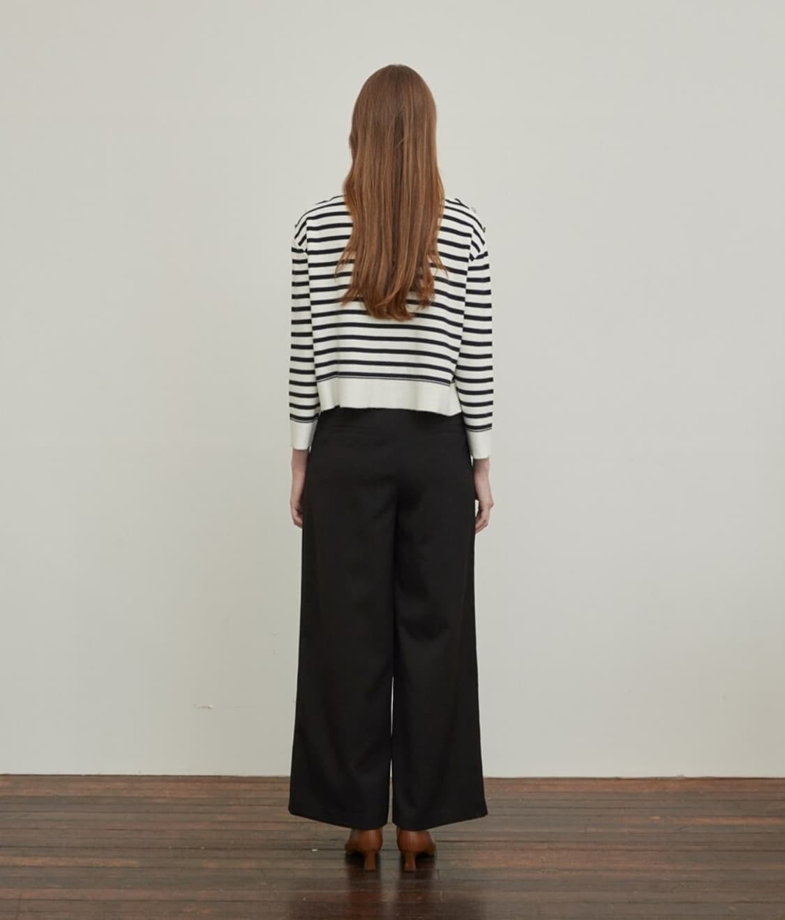 나이스클랍 스트라이프 자카드 니트 탑 프리사이즈 상품이미지2