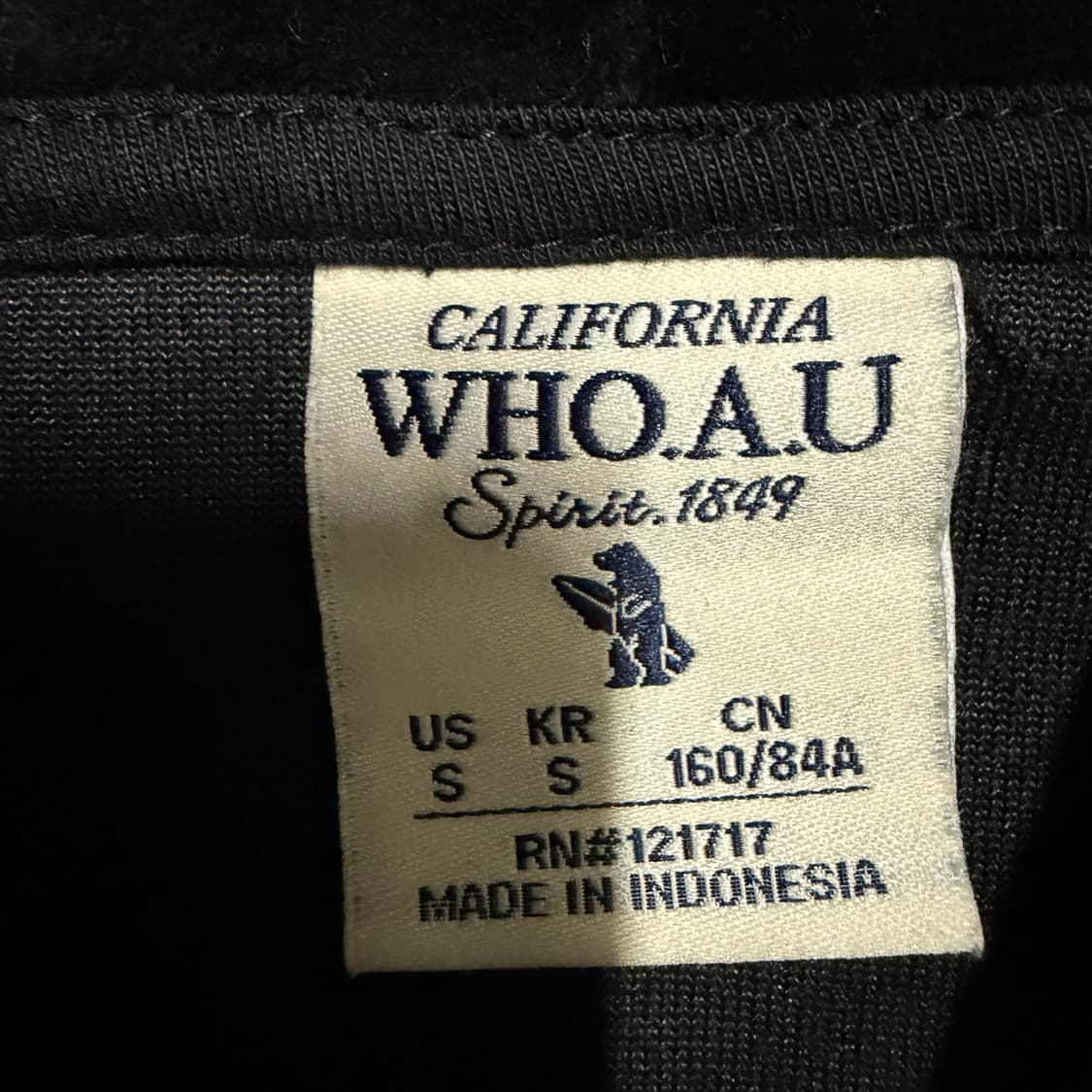 후아유 블랙 벨벳 후드집업 s 상품이미지3