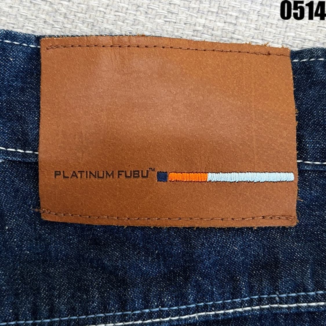 FUBU 플래티넘 와이드핏 팻알버트 자수 데님 팬츠 W34L32 0514 상품이미지6