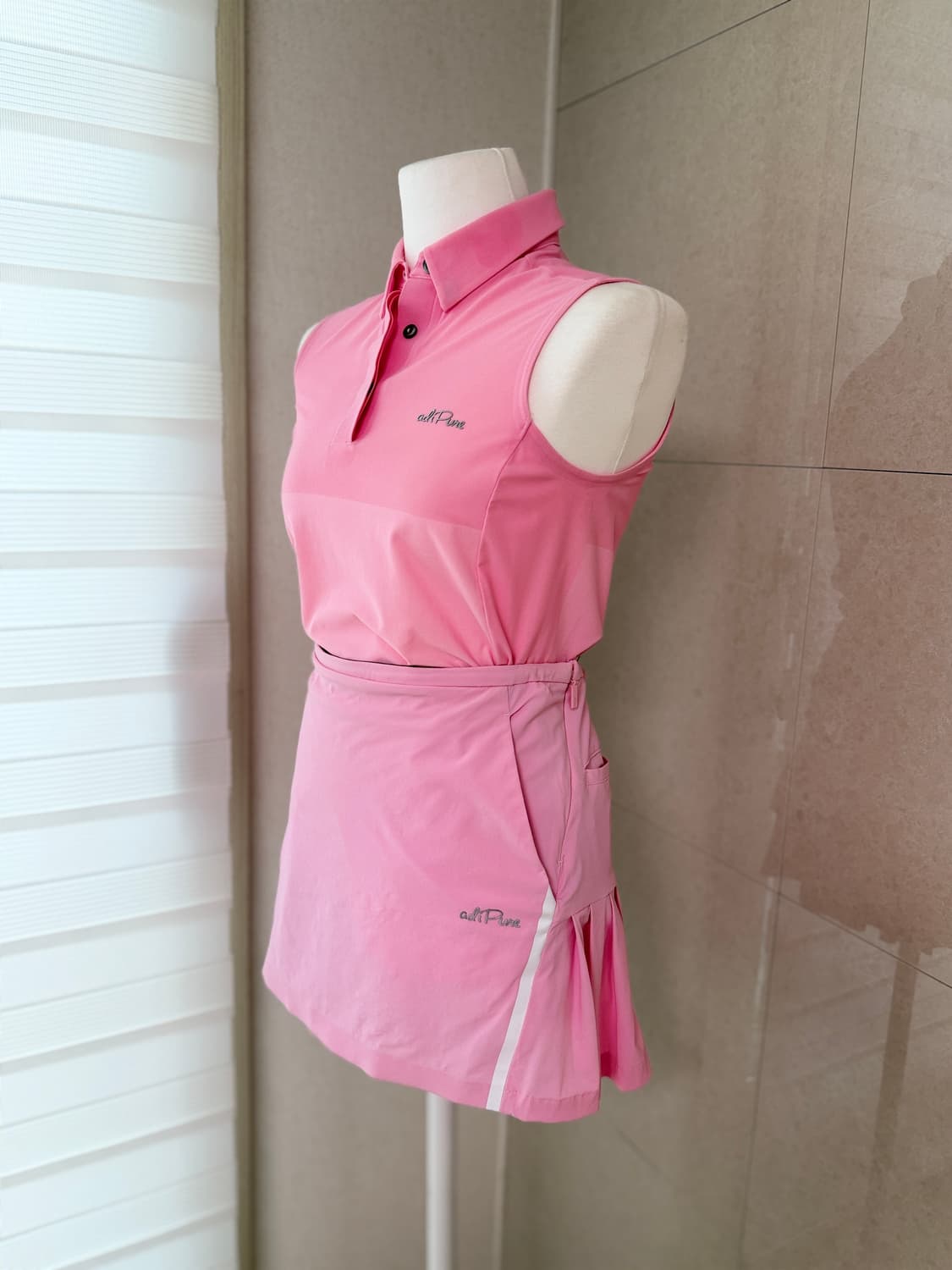 아디다스 골프 아디퓨어 핑크 플리츠 주름 스커트 XS 상품이미지2