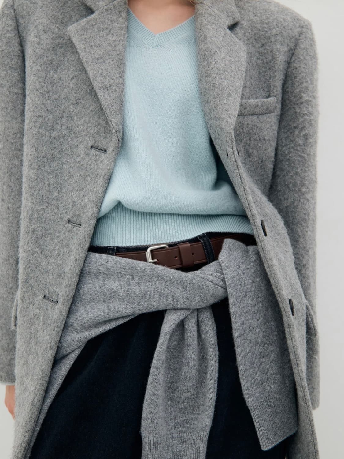 로우클래식 Fine Alpaca Wool Blazer Coat Grey 상품이미지2