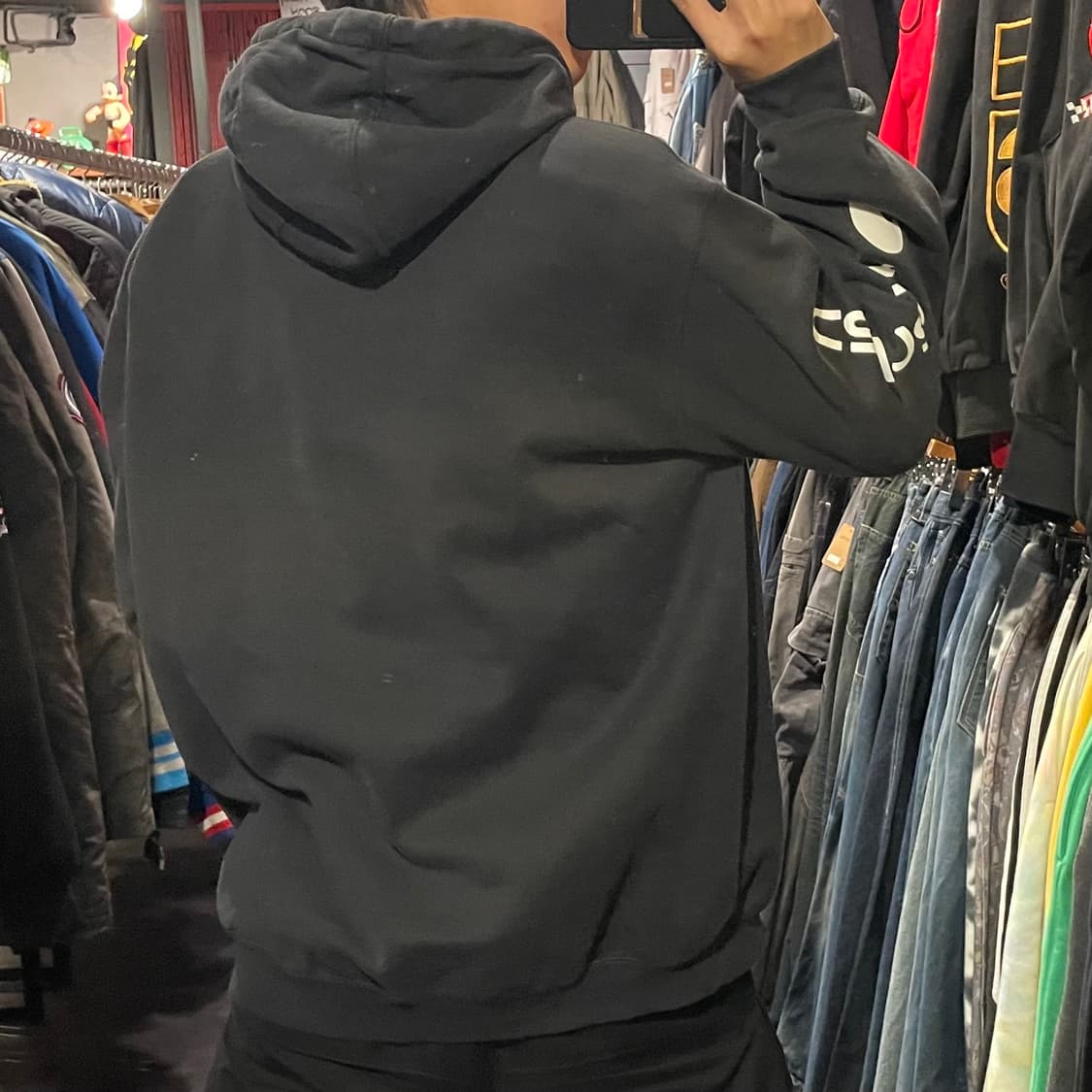 [IM] carhartt 칼하트 사이드 레터링 블랙 후디 상품이미지5