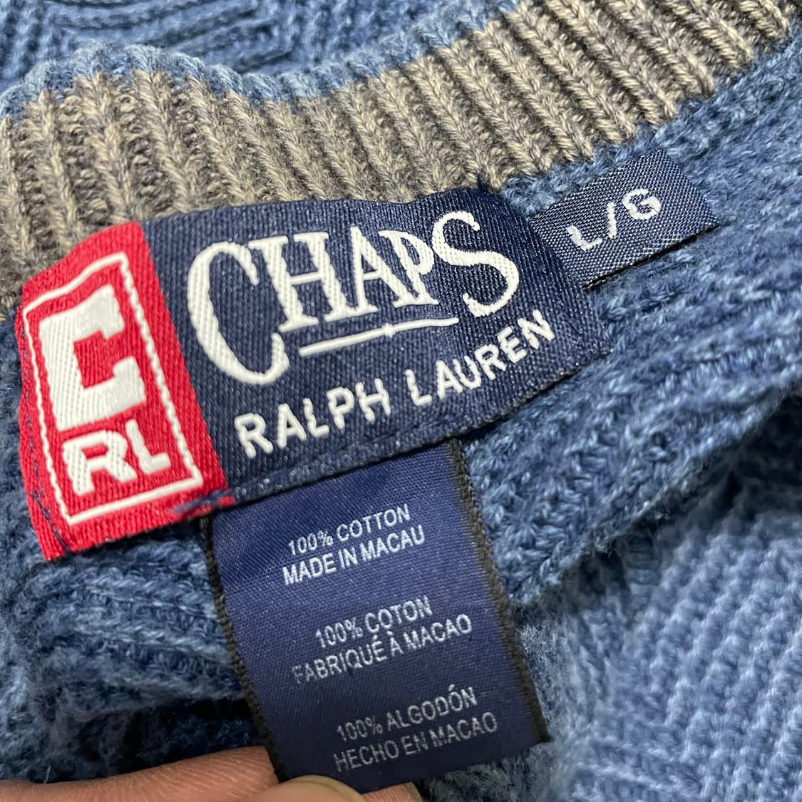 [L] CHAPS 챕스 빈티지 헤링본 패턴 니트 오버사이즈 상품이미지2