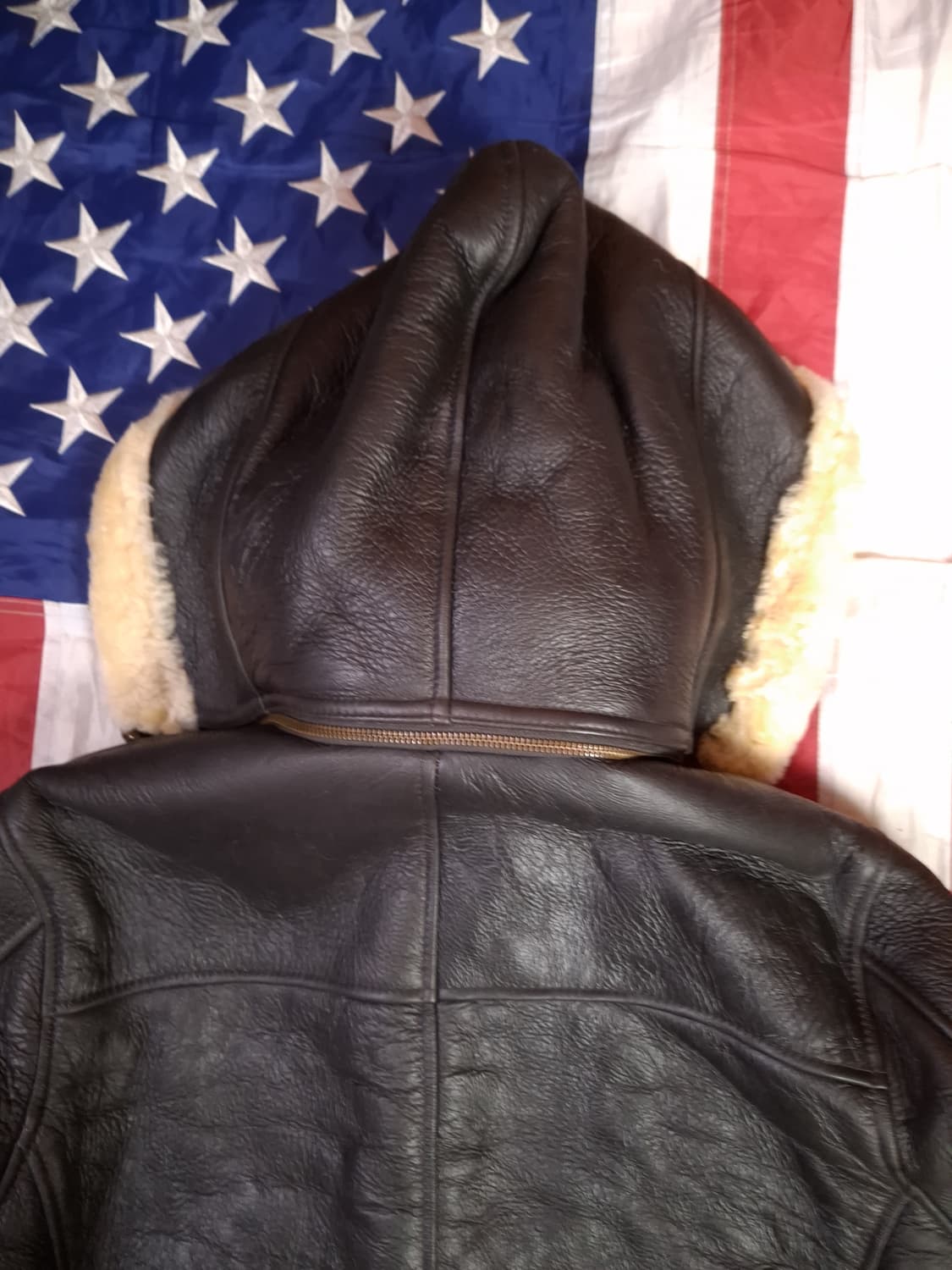 새제품급 미공군 B-3 TYPE 천연가죽 항공 폭격기 무스탕 상품이미지6