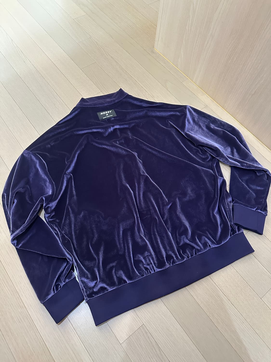 널디 벨벳 져지 트랙자켓 퍼플 보라 L 상품이미지5