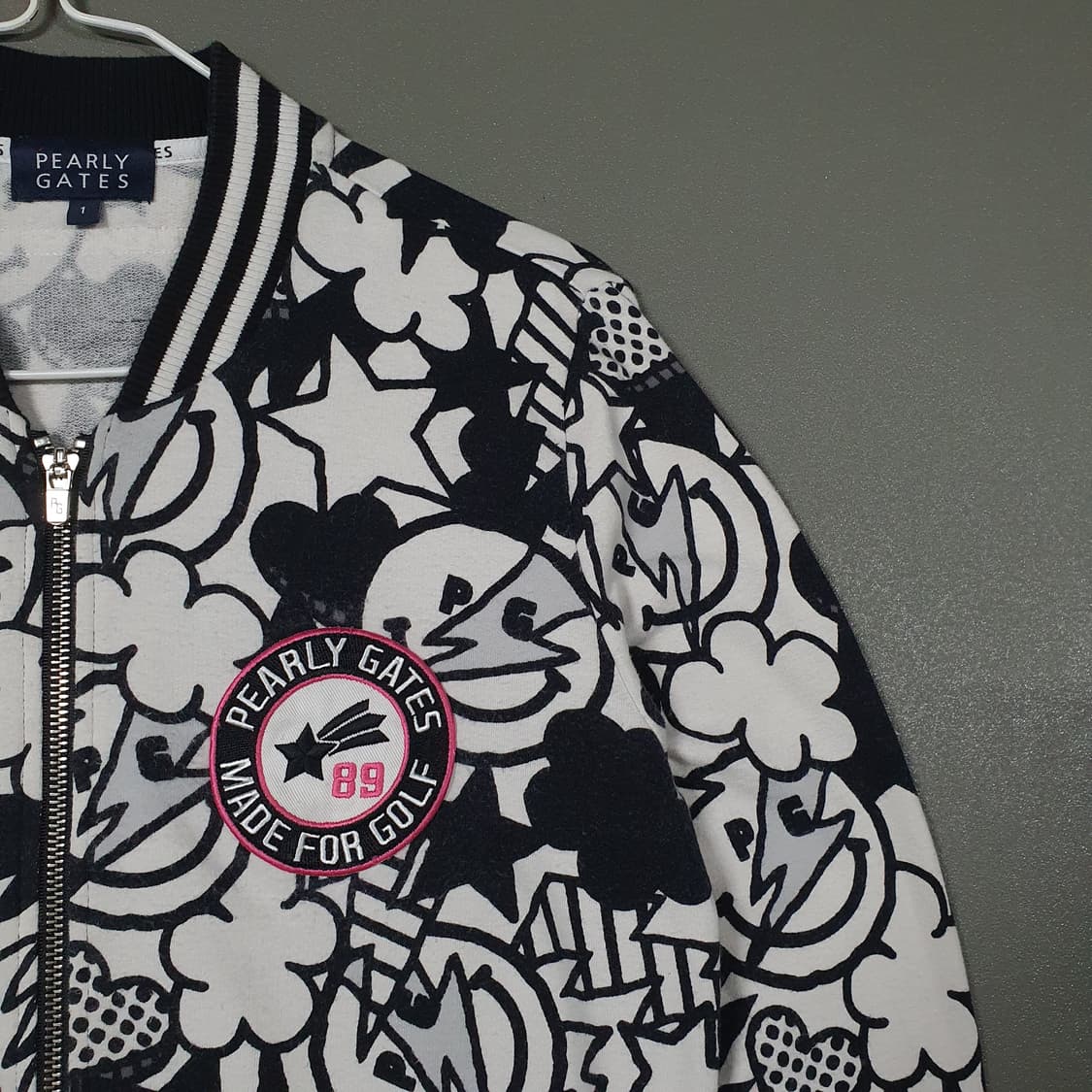 여성 95 파리게이츠 골프 글램 슬램 올오버 그래픽 패턴 코튼 져지 자켓 상품이미지4