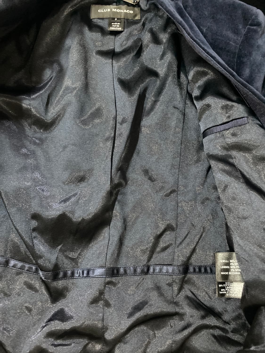 클럽모나코 네이비 벨벳 자켓 상품이미지4