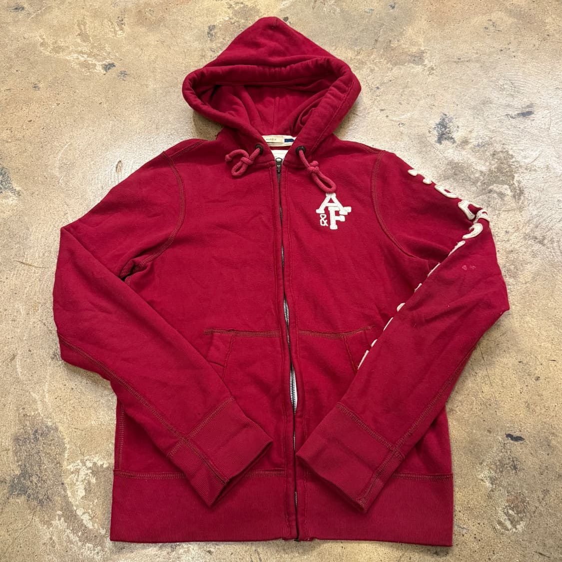 아베크롬비 레드 버건디 후드집업 상품이미지2