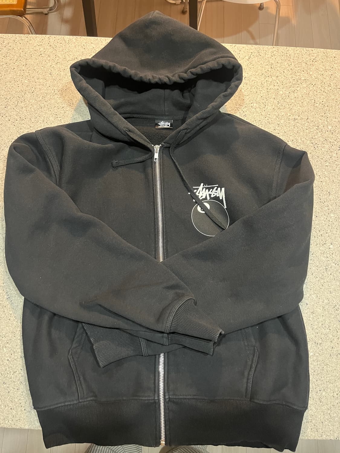 스투시 에잇볼 후드집업 블랙 S 상품이미지2