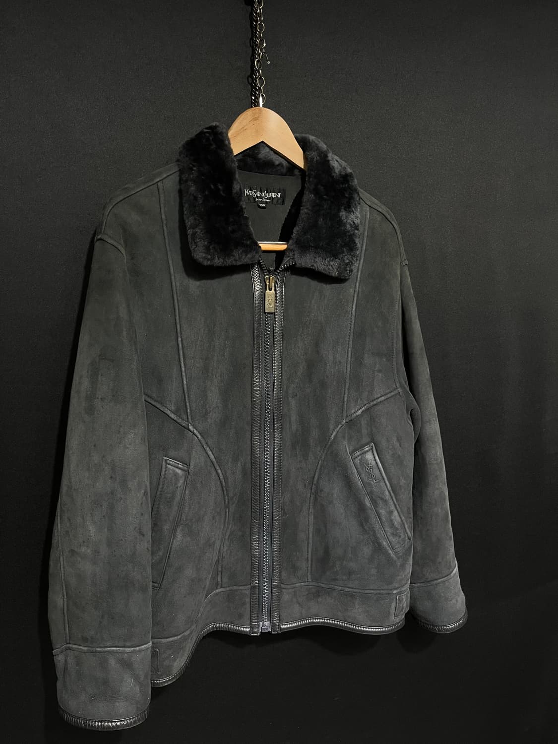 입생로랑 먕가죽 무스탕 시어링 자켓 상품이미지3