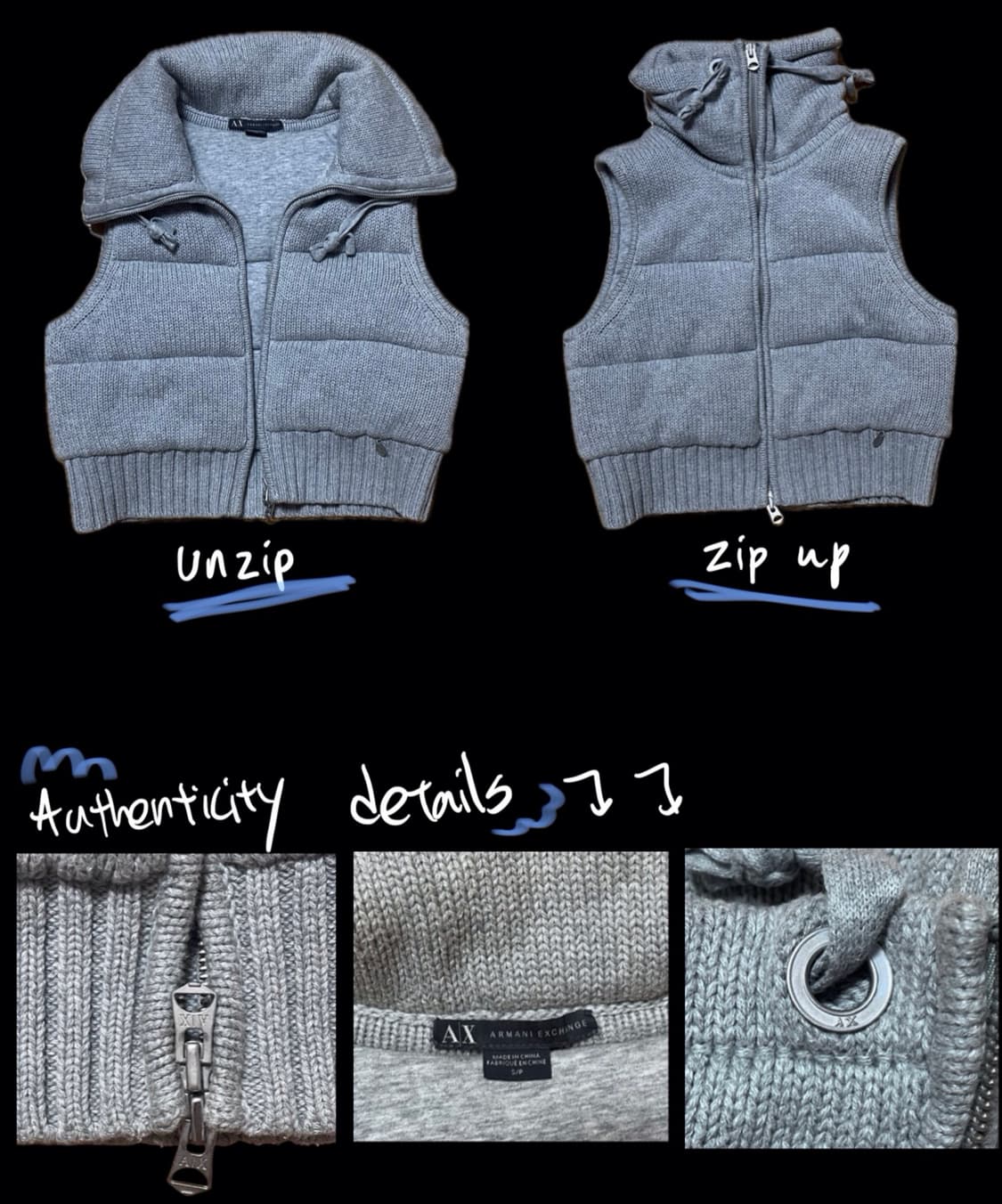 Armani Exchange 2way Knit Puffer Vest 상품이미지2