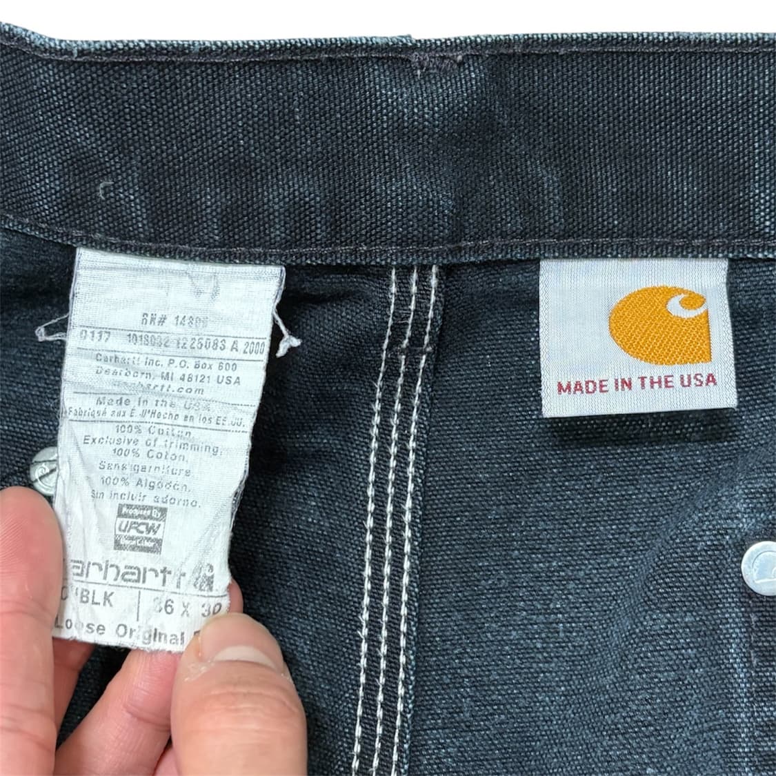 빈티지 칼하트 b01 더블니 블랙 USA 상품이미지3