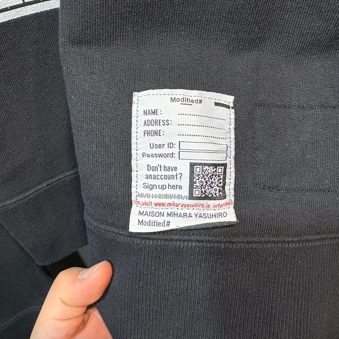 [50] MIHARA YASUHIRO 미하라 야스히로 스웻 셔츠 상품이미지3