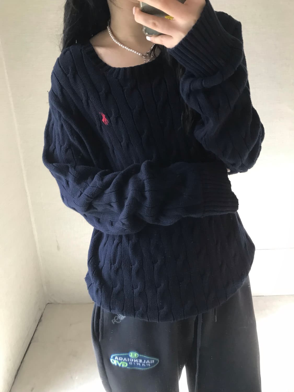 폴로 네이비 케이블 니트 상품이미지2