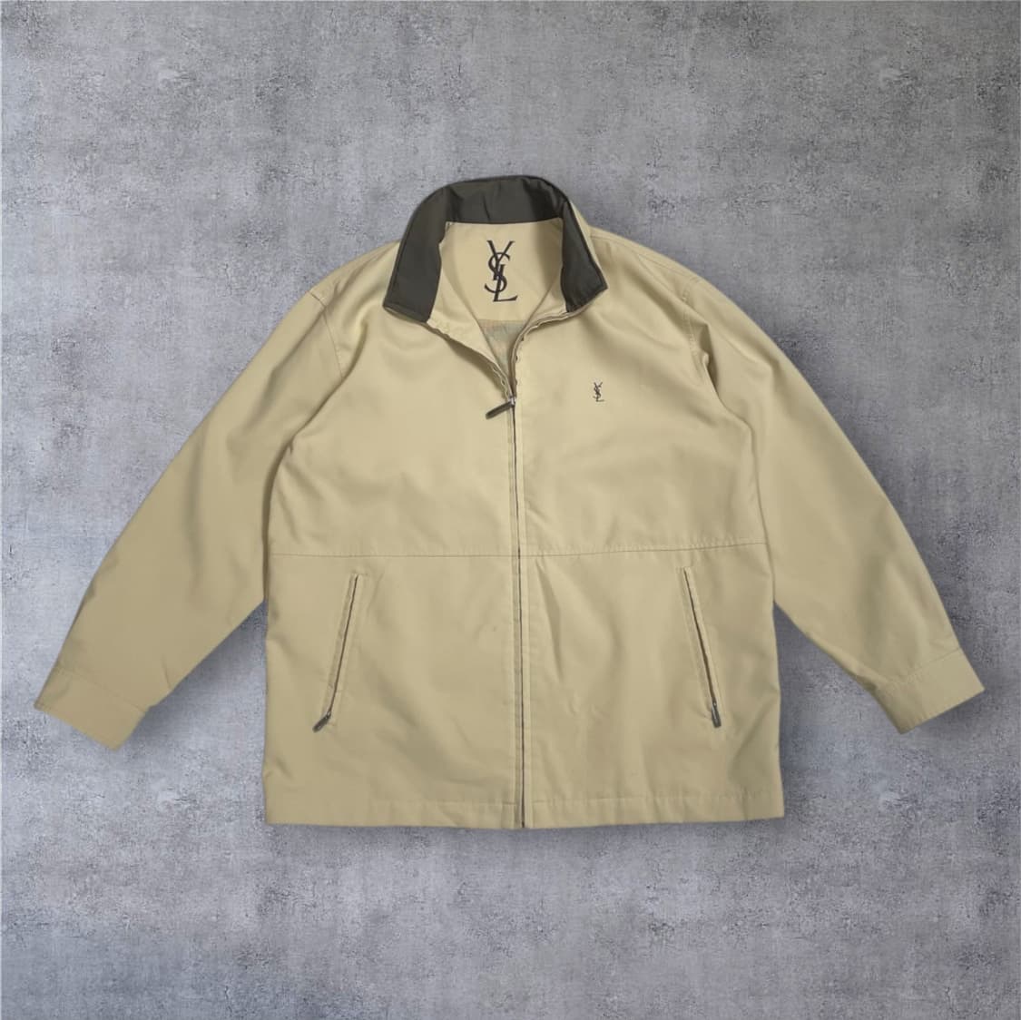 입생로랑 YSL 베이지 미니멀 블루종 자켓 95 상품이미지1