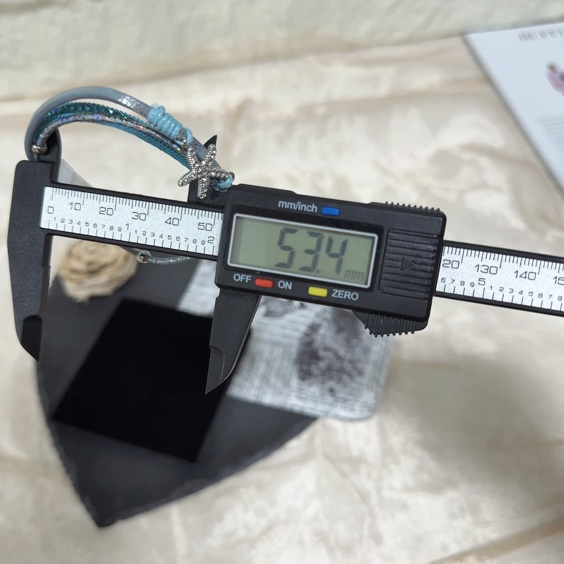 빈티지 블루 불가사리 쇠가죽 마네그틱고리 팔찌 상품이미지2