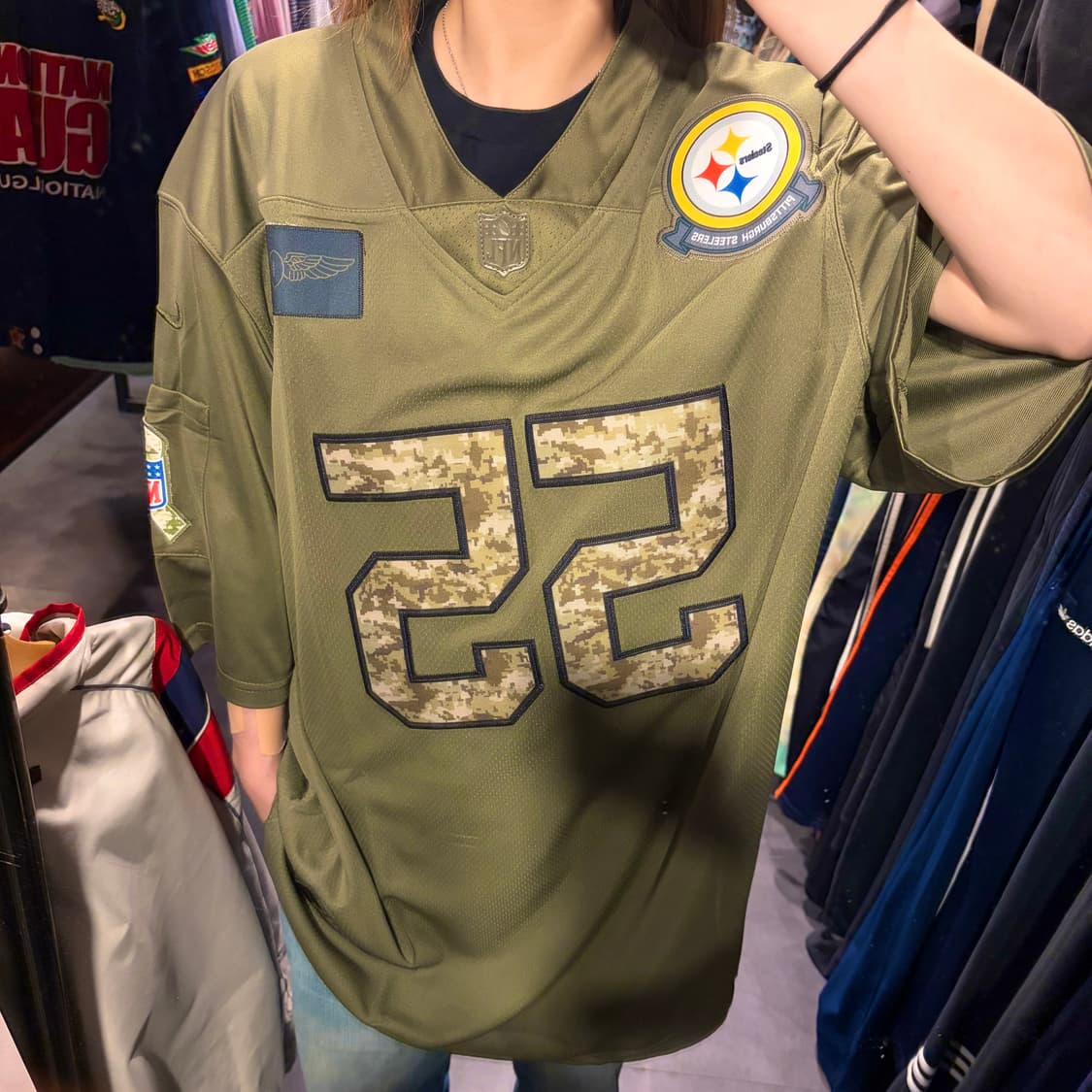 [IM]  NFL X NIKE NFL NO.55 Bush 반팔 져지 카키 상품이미지3
