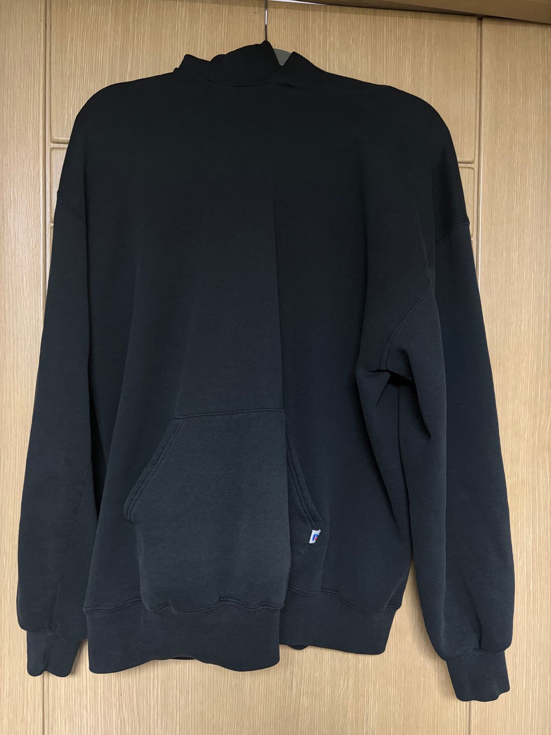 90s 러셀 플레인 후드티 후디 블랙 XL 미제 USA 상품이미지3