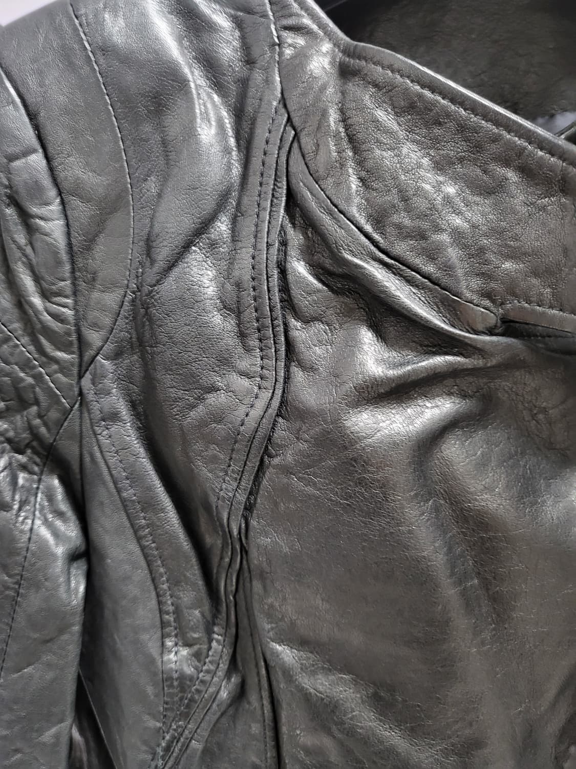 (새제품)천연양가죽 자켓 44-66 발렌시아가,릭오웬스, 상품이미지8