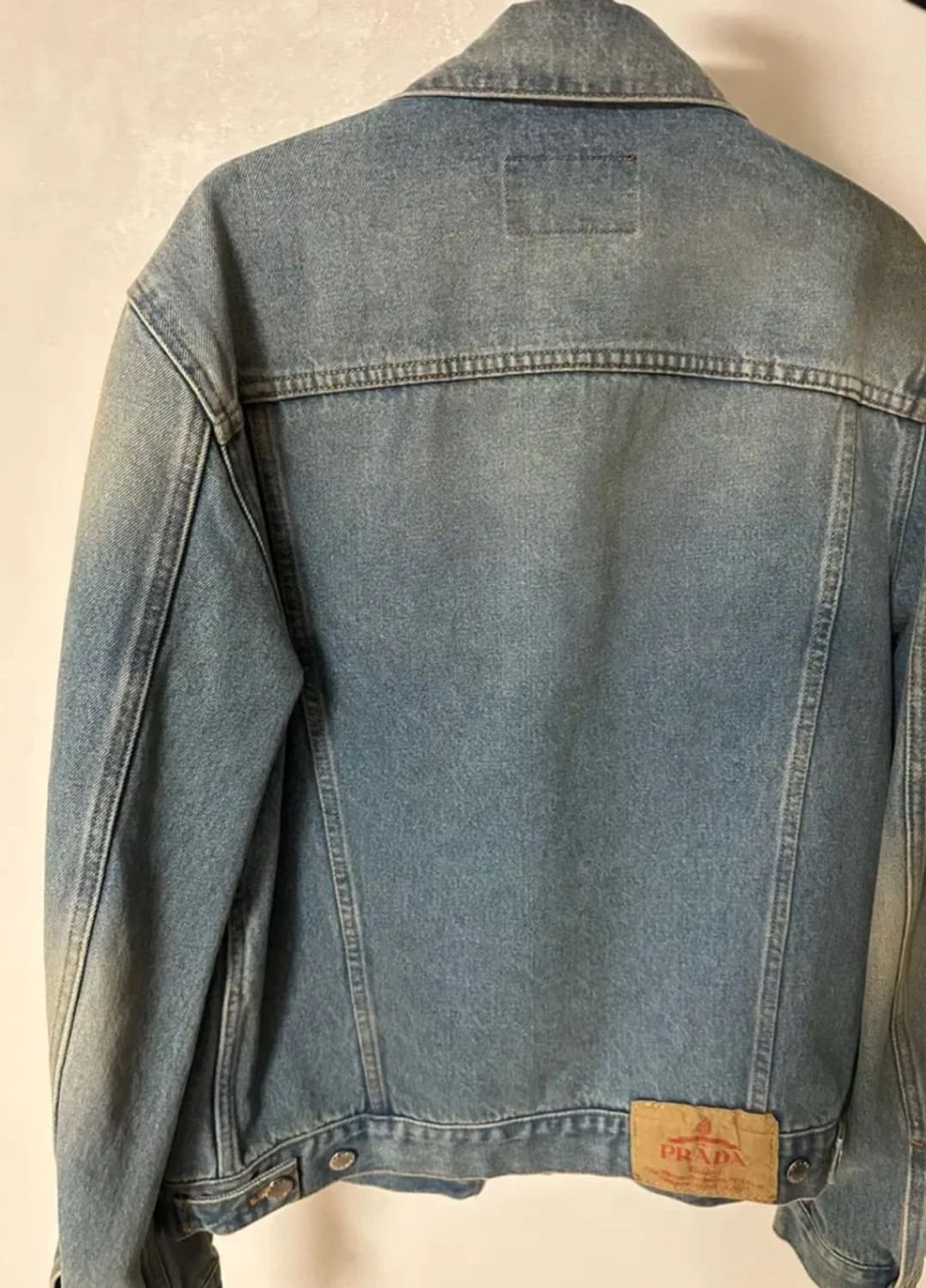 프라다 로고 데님 블루종 자켓 M 상품이미지2