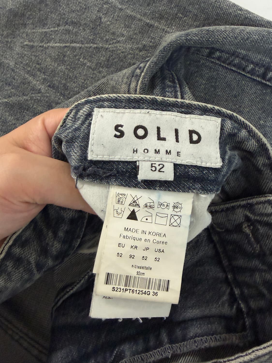 솔리드옴므 23ss 그레이 워싱 데님 코튼팬츠 52 상품이미지4