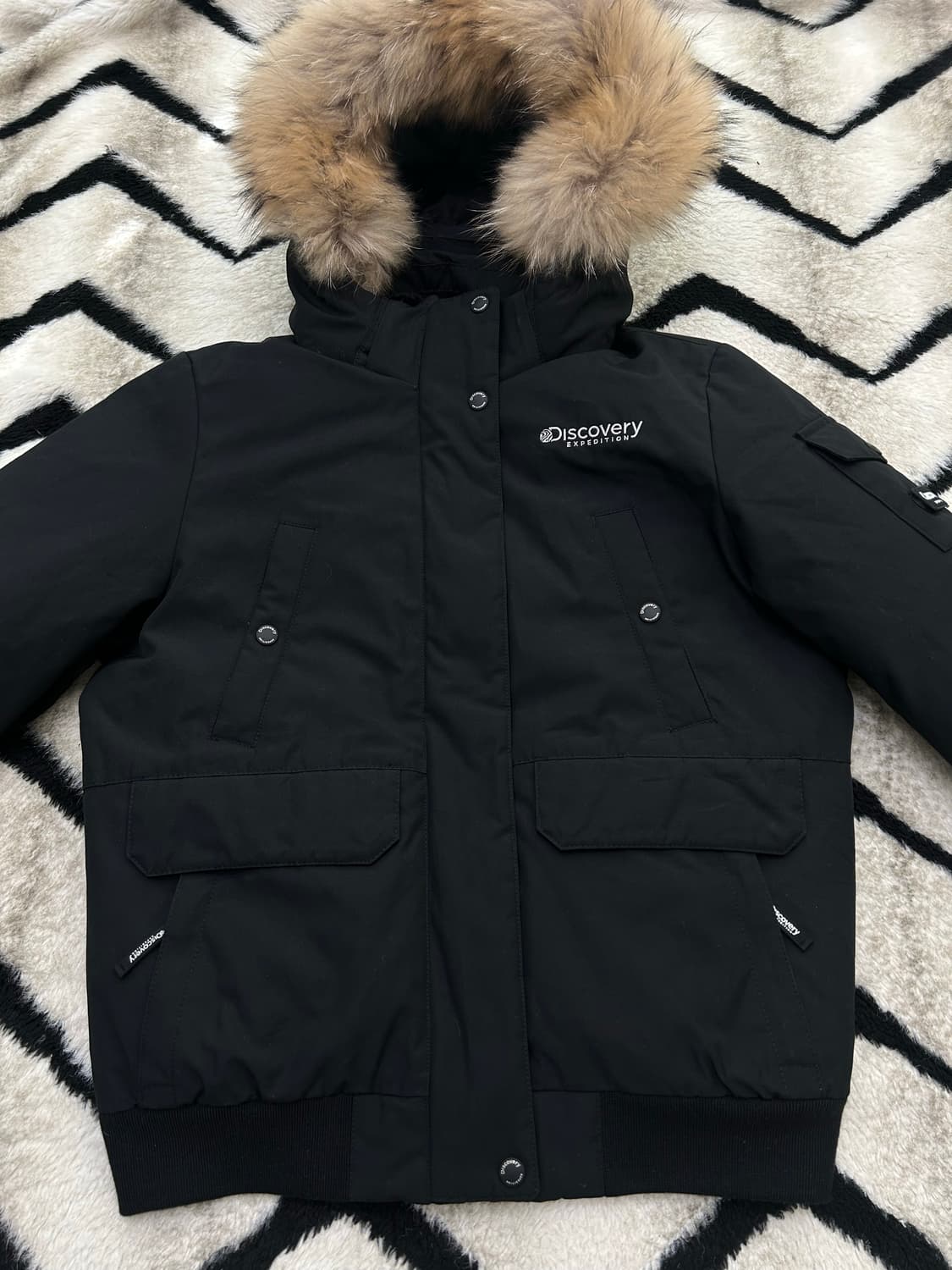 [M]디스커버리 마운틴쿡 구스 다운 숏패딩/블랙 상품이미지3