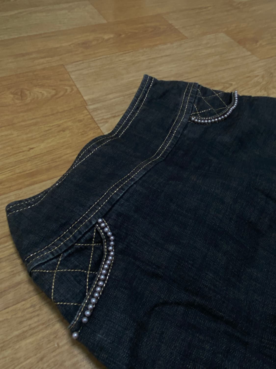 빈티지 흑청 미디 스커트 상품이미지3